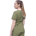 thumbnail image 2 of Adar Pro Heather Haut de Sarrau à Encolure en V Rehaussée pour Femme, Heather Olive, TG, 2 of 7