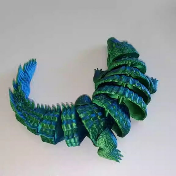 3D Printing Crocodile Bionic Doll Home Offices Desktop Decoration, Green