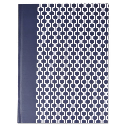 Universal Casebound Hardcover Notebook 10 1/4 x 7 5/8 Dark Blue with Hexagon 