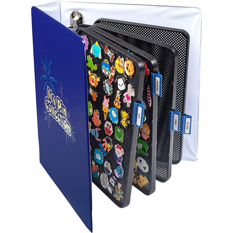 My Pin Collection 3-Ring Album Binder w 4 Enamel Pin Pages - Patented  Design Lays Pages Flat with Pinbacks and No Sagging - Display and Trade  Your Favorites - Organizational Stickers Included 