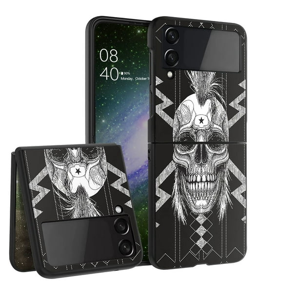 ANJ  Hard Protective Printed Case Cover Compatible with Samsung Galaxy Z Flip 4 - Punk Skull