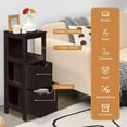 thumbnail image 4 of Sptwo Bathroom Storage Cabinet, Freestanding Wooden Side Storage Cabinet with 2 Adjustable Drawers, Space-Saving Floor Cabinet for Living Room Bathroom Bedroom Entryway (Espresso), 4 of 10