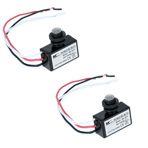 ORUYROP 2Pcs AC 120-277V Photoelectric Switch Dusk to Dawn Button Flush Mount Photo Control Eye Switch Light Photocell Sensor