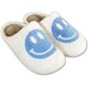 thumbnail image 1 of Pantuflas de cara sonriente retro Fuzzy Fluffy Cute House Home Shoes Memory Foam Soft Plush Warm Indoor Slides Winter Fur Zuecos para Mujeres Hombres (Blanco-Azul, 39/40) oso de fresa necesidades diarias, 1 of 6