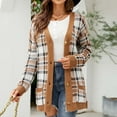 thumbnail image 1 of LOVZFMLL Cardigan for Women's Solid Color Cardigan Wool Sweater Pocket Recreational Long Sleeve Tops, 1 of 6