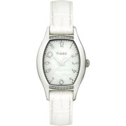 Timex Women's Diamond Accent White Leather Strap Dress Watch