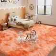 thumbnail image 3 of ZENELESS Fluffy Rug for Bedroom,8x10ft Tie-Dye Orange Anti-Skid Shaggy Carpet Perfect for Living Room, Bedroom, 3 of 8