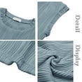 thumbnail image 6 of MOSHU Textured Womens Tops Casual Crewneck Basic Tee Shirts Cap Sleeve Summer Blouses, 6 of 8
