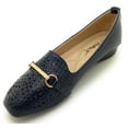 thumbnail image 4 of Women’s Stylish Perforated Slip-On Loafers – Lightweight Low Wedge Dress Flats with Cushioned Insole, Breathable Cutout Design, and Gold Buckle Accent – Comfortable Everyday Work or Casual Shoes, 4 of 5