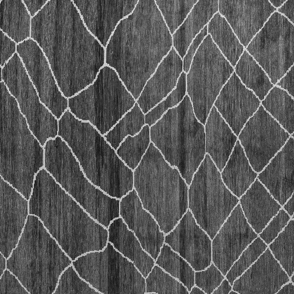 Ahgly Company Indoor Square Oriental Gray Modern Area Rugs, 4' Square