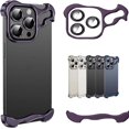 thumbnail image 1 of Alloy Armor for iPhone Case, Alloyarmor Premium Case, Minimalist Protective Shock Absorption Aerospace Grade Aluminum Shells, Elastomer Inlays Easy Fit (14 Pro,Purple), 1 of 1