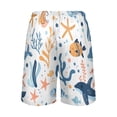 thumbnail image 3 of Men's Pajama Shorts Bottoms with Pockets Soft Lightweight Lounge Sleep Wear Fish Whale Seaweed Starfish, 3 of 6