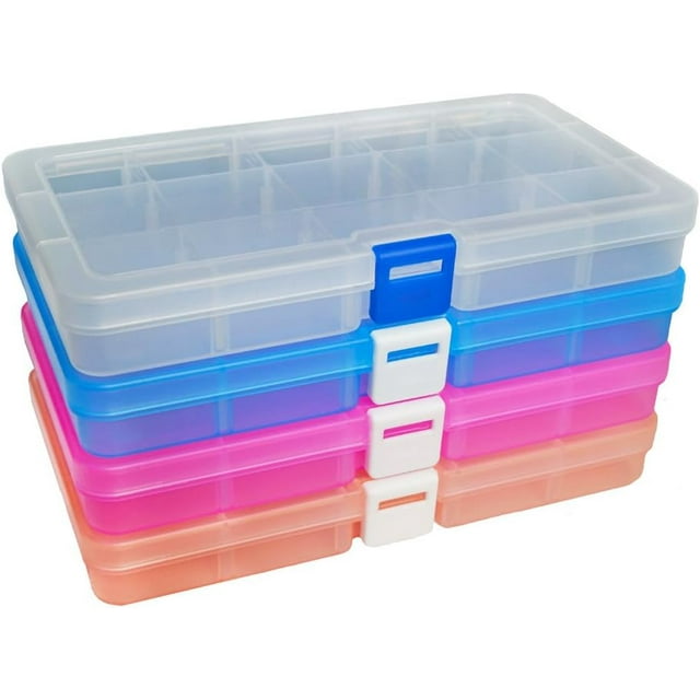 Plastic Organizer Container Storage Box Adjustable Divider Removable Grid Compartment for Jewelry Beads Earring Tool Fishing Hook Small Accessories( grids X )