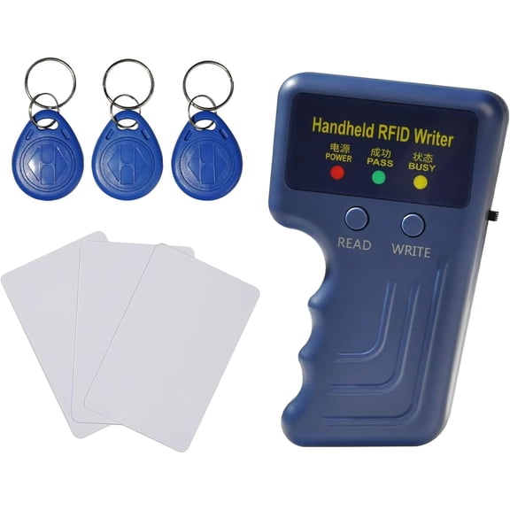 125KHz Card Reader Writer for ID and AWID Handheld RFID Copier with5 T5577 Key fobs
