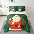 thumbnail image 3 of Homewish Cute Santa Claus Twin Bedding Sets 7-Piece, Vintage Green Red Christmas Bedding Comforter Set, Western Winter Festival Reversible Sheet Sets, Microfiber Bedroom Decor, 3 of 8