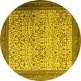 thumbnail image 1 of Ahgly Company Machine Washable Indoor Round Persian Yellow Traditional Area Rugs, 4' Round, 1 of 4