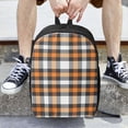 thumbnail image 6 of Salouo Orange Plaid Print Travel Laptop Backpack,17Inch Casual Bag with Side Pockets for Men & Women Stylish Daypack for Weekender/Business/Hiking-One Size, 6 of 6