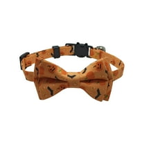 Uutvmp Halloween Dog Collar with Bowtie Adjustable, Halloween Spooky Dog Collar with Eco Friendly Plastic Buckle, Spooky Skull Bat Tree Moon Pumpkin Dog Collar for Small Medium Large Dogs