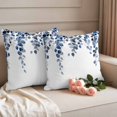 thumbnail image 2 of Navy Blue Eucalyptus Leaves Outdoor Waterproof Pillow Covers, Watercolor Summer Leaf Decorative Square Throw Pillowcase Sofa Cushion Sham for Patio/Couch/Chair, 18"x18" 2 Pack, 2 of 8