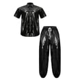 thumbnail image 4 of vastwit Men Plastic Oversized Shirts Pants Set Waterproof Two-piece Outfit Sweat Suit Jogging Sportswear Black XXL, 4 of 6