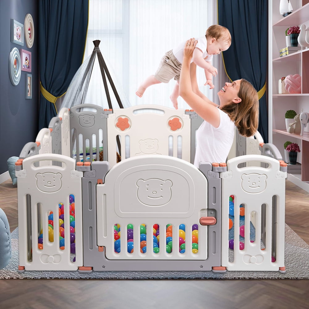 Baby Gate Playpen, DFITO Foldable Large Baby Fence Playground, 14