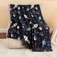 thumbnail image 4 of Toddler Fleece Space Blanket for Boys Kids 3D Space Rocket Planets Soft Throw Blanket Birthday Christmas Halloween Space Decor for Children 60"x80", 4 of 6