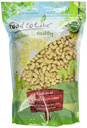 Organic Cashews (Size: W320), 4 Pounds – Kosher, Non-GMO, Raw, Vegan – by Food to Live