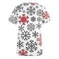 thumbnail image 3 of Tarmeek Christmas Scrubs Tops for Women Snowman and Snow Graphic Workwear Lightweight Short Sleeve Holiday Uniform Scrubs with Pockets, 3 of 3