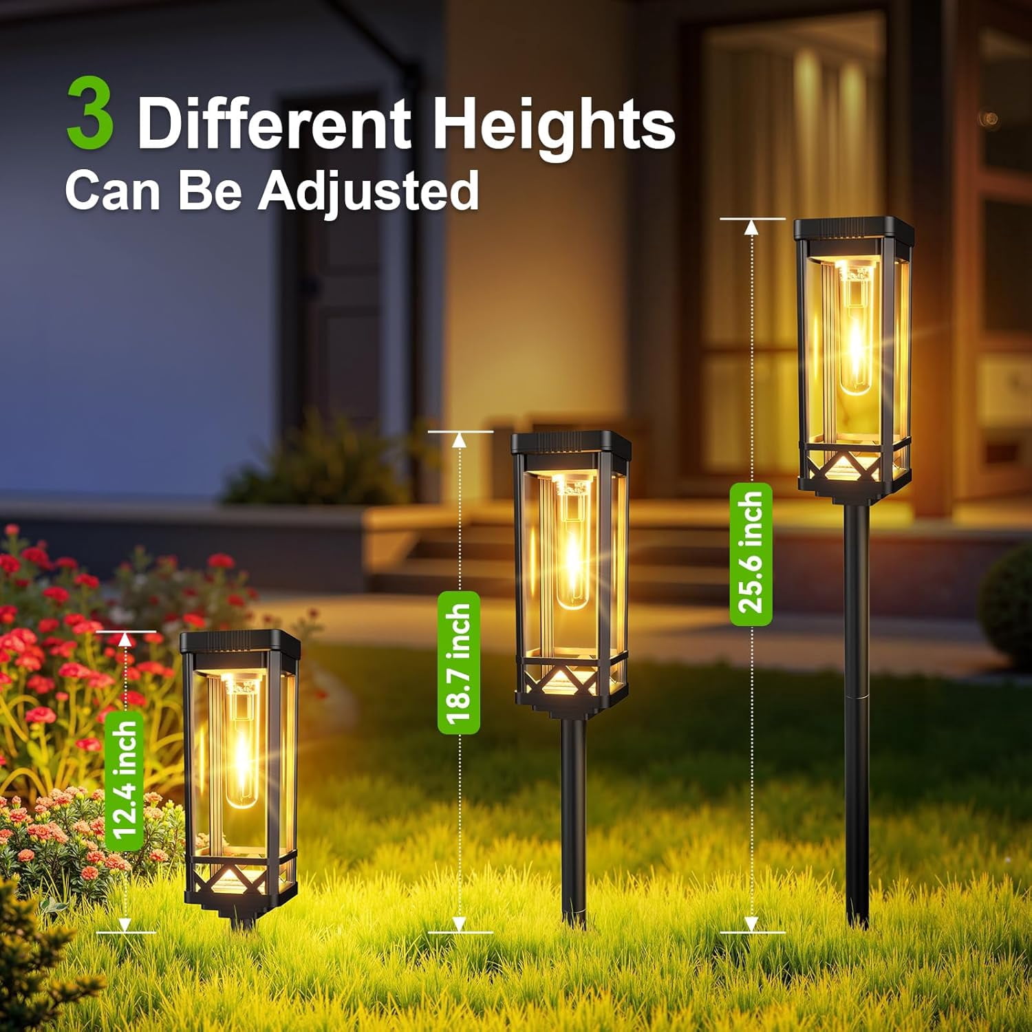 Solar Pathway Lights Outdoor, 8 Pack Upgraded Brighter Solar Garden Lights Solar Powered, Up To 15 Hours Outdoor Solar Lights for Yard Landscape Lighting Path Walkway Driveway Sidewalk