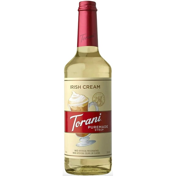 Torani Puremade Irish Cream Flavoring Syurp Glass bottle 750ml, Single Pack
