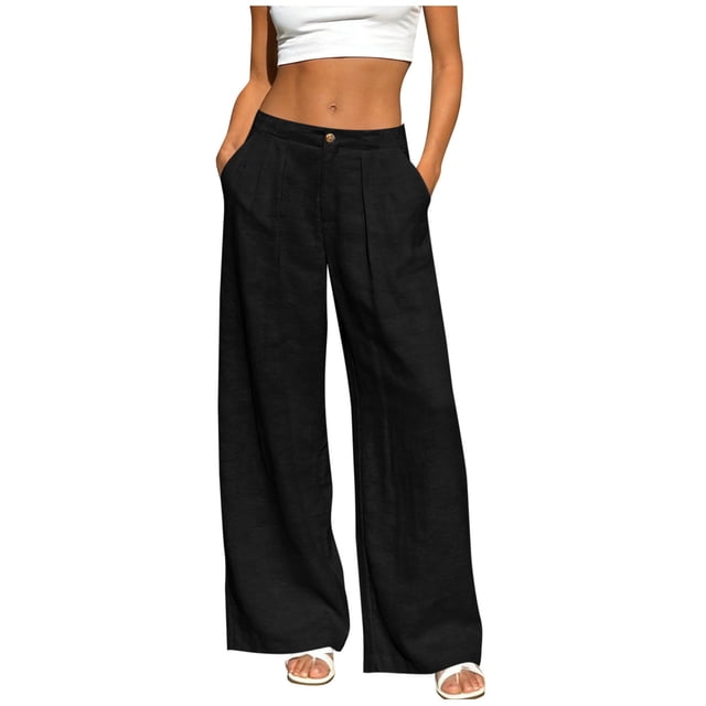 Pantalones de Cintura Elástica de las Mujeres Color Sólido Casual Bolsillo Pantalones de Pierna Recta para el Uso Deportivo Diario