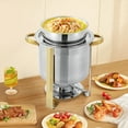 thumbnail image 4 of Round Soup Warmer Stainless Steel Chafing Chafer Dish Food Server Pot with Lid Food Warmer Chafingfor Suitable for Insulation Storage of Various hot Dishes,Silver, 4 of 15