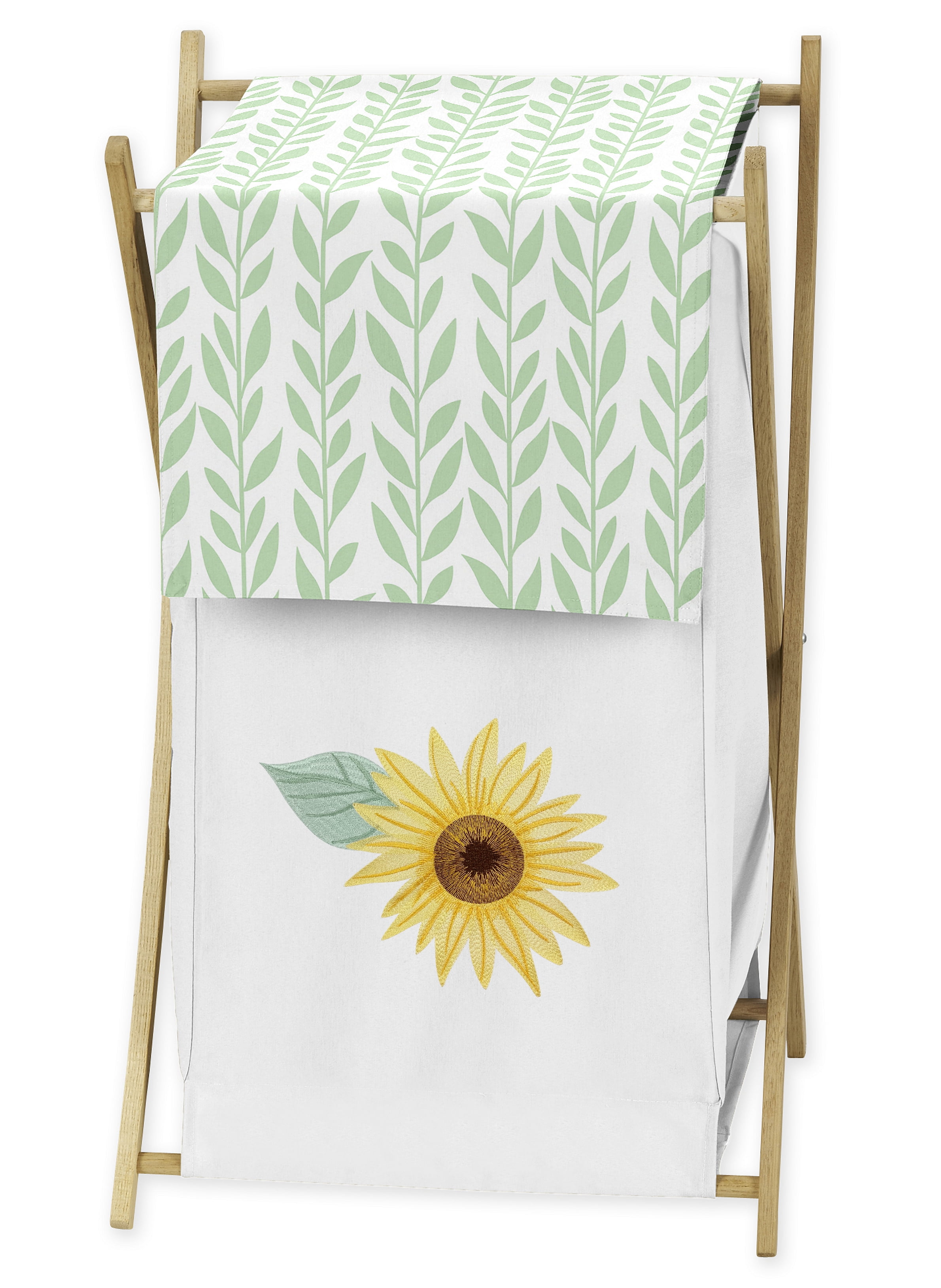 Yellow, Green and White Sunflower Boho Floral Baby Kid Clothes Laundry Hamper by Sweet Jojo Designs - Farmhouse Watercolor Flower
