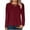Wine, variant on Xunlbb Tops for Women Trendy Women's Solid Color Crew-Neck Lace Patchwork Long-Sleeved Loose Tops S-3XL Great Gifts for Less