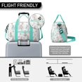 thumbnail image 3 of Women Men Gym Bag,Princess Castle Flower Pattern Small Duffle Bag Spend the Night Bags for Women with Shoes Compartment Washbag,Detachable Shoulder Strap,19.7x8.3x11 Inches, 3 of 5