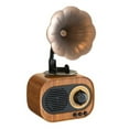 thumbnail image 2 of RnemiTe-amo Wireless Bluetooth Mini Portable Speaker,Vintage Bluetooth Speaker B5 Imitation Gramophone Home Decoration,Subwoofer Wood Grain Small Speaker,Can Be Placed On The Desk For Decoration, 2 of 7