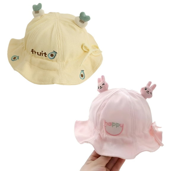 TELOLY 2Pcs Baby Sun Hat,Baby-Friendly Toddler Sun Hat,Breathable Mesh Infant Sun Hat,Colormixing1
