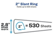 Avery Heavy Duty View Binder, 2, Black, Slant Ring, One-Touch, 530 Sheet Capacity, 1 Binder