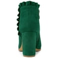 thumbnail image 2 of BLISSFUL STEP Valentine's Women's Ankle Boots Pointed Toe Zip-Up Block Heel Emerald Green 7.5, 2 of 8