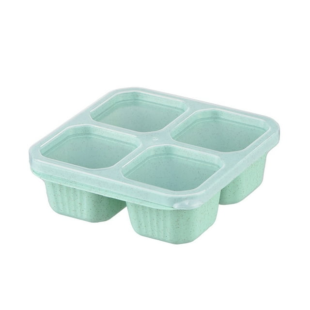 tredstone Lunch Box Dust-proof Nut Platter For Fresh Snacks On Go Wheat Food Box With Four Transparent Lids green