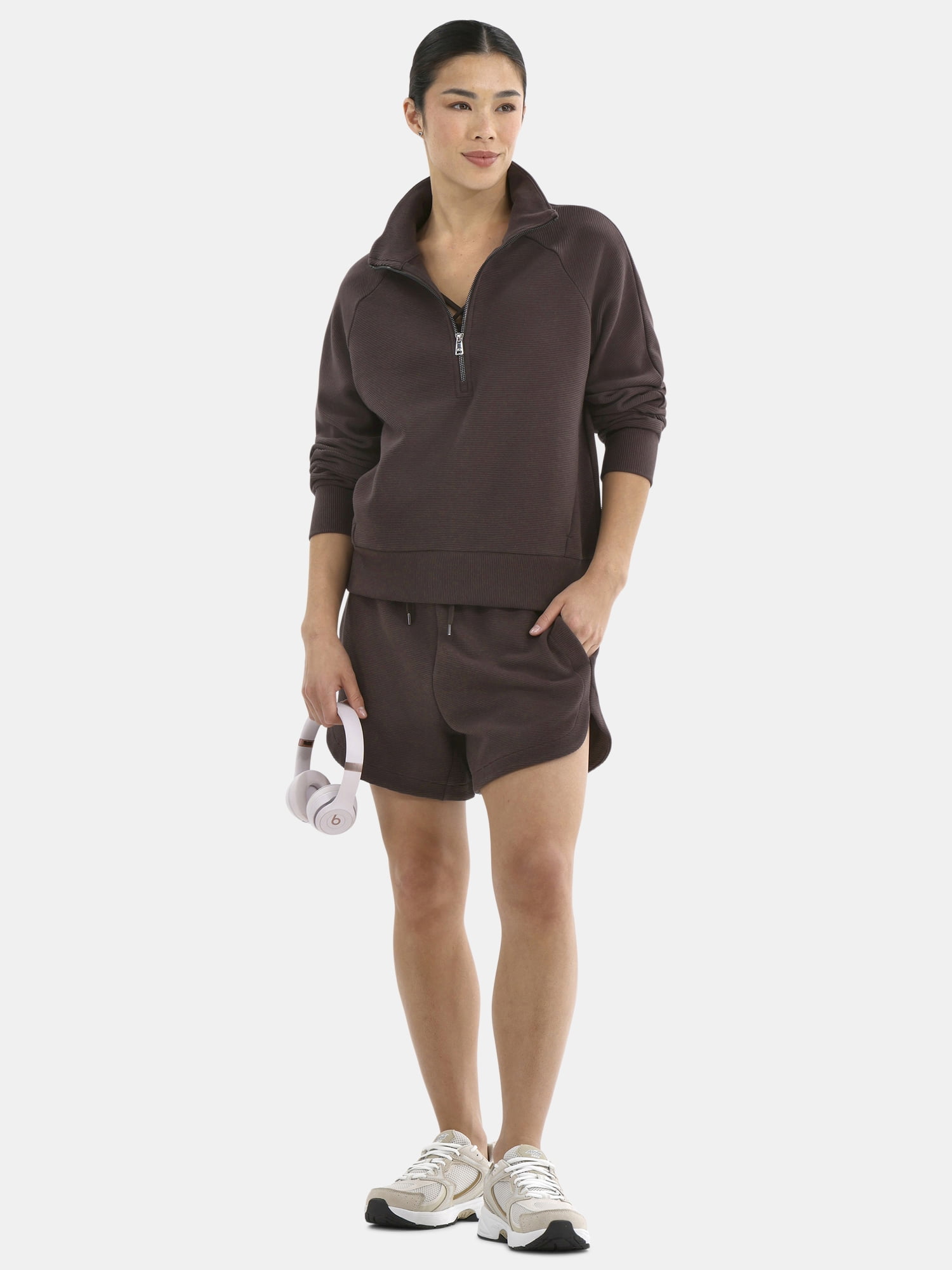 Avia Women's and Women's Ottoman 1/2 Zip Sweatshirt, Sizes XS-4X