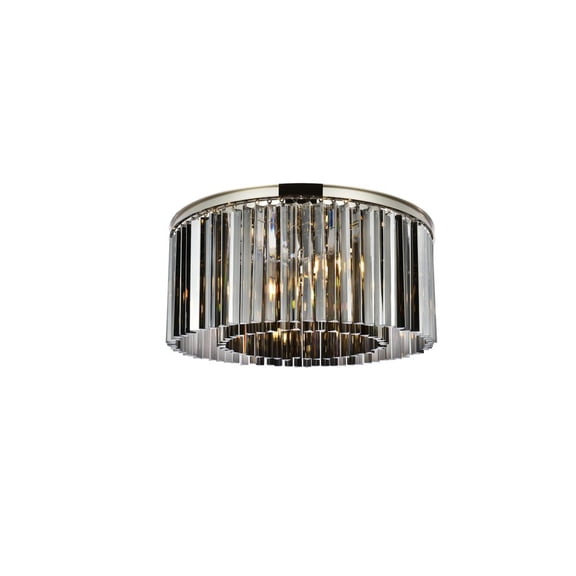 1208 Sydney Collection Flush Mount D:31.5" H:13.5" Lt:8 Polished nickel Finish (Royal Cut Silver Shade Crystals)