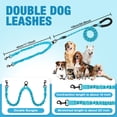 thumbnail image 4 of Jewyow Double Dog Leash,  360° Swivel Tangle Free Bungee Walking Training for Large Medium Dogs, Reflective Dog Leash for 2 Dogs, Blue, 4 of 7