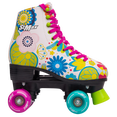 thumbnail image 2 of Roller Skates for Women Girls Size 7 Purple Flower for Adults Teenagers and Kids Quad Derby Light Adjustable Lace System Outdoor rollerskates Girl 4-Wheels Blades Indoor Classic Teenager ABEC-7 37, 2 of 10