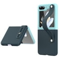 thumbnail image 1 of ELEHOLD Case for Samsung Galaxy Z Flip 5 Skin-Friendly Cover, Slim Lightweight Shockproof Non-Slip Case with Wristband for Samsung Galaxy Z Flip 5,Skyblue+Navyblue, 1 of 6