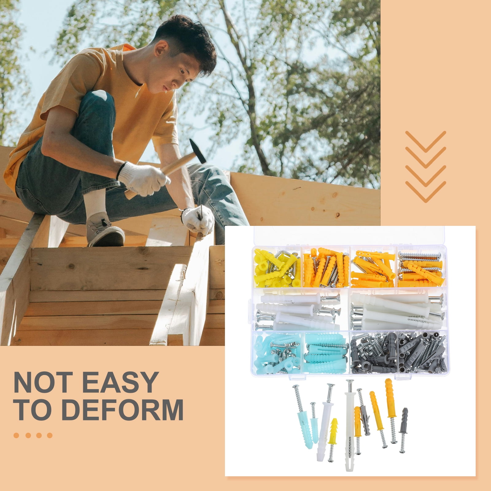 CRILSTYLEO Self Drilling Screws And Anchors Kit Metal 1 Set