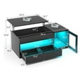 thumbnail image 2 of 39.4" Lift Top Coffee Table with Storage, Modern LED Coffee Table with 2 Drawers & Display Cabinet, Center Table with Large Open Shelf for Living Room, Black, 2 of 8