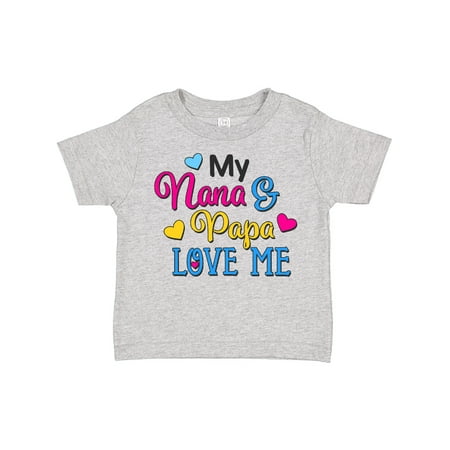 

Inktastic My Nana and Papa Love Me with Hearts Gift Toddler Boy or Toddler Girl T-Shirt