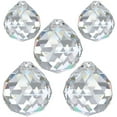 thumbnail image 1 of Clear Crystals Ball Prism-5Pcs Hanging Faceted Pendant Suncatcher for Ceiling Chandelier, Feng Shui, Wedding Home, 1 of 4