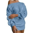 thumbnail image 1 of Pompotops Robe Pull en Tricot à Manches Lanternes Décontractée pour Femmes, 1 of 4